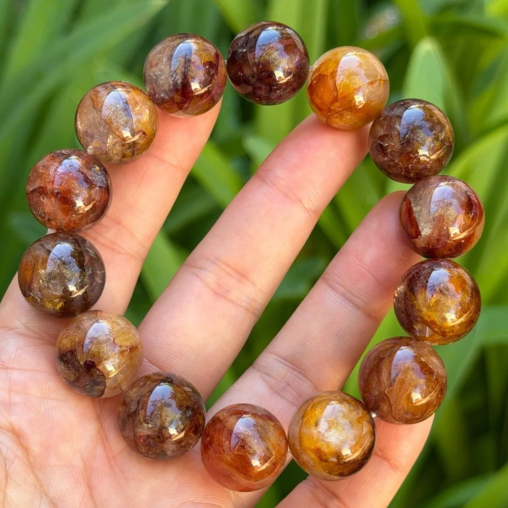 16.5mm stretchable dark golden healer bracelet 0595‎